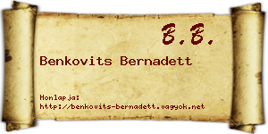 Benkovits Bernadett névjegykártya