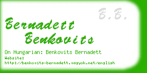 bernadett benkovits business card